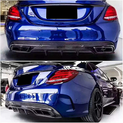 Real Carbon Fiber Rear Bumper Diffuser Lip For Mercedes Benz W205 C250 Sport C43 C63 AMG 2015 2019