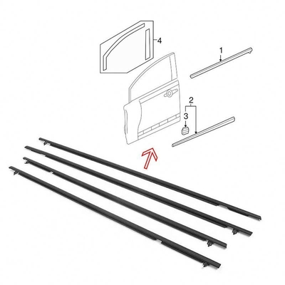 Large Stock Rubber Car Door Weather Strip for Honda Civic 72950-Sna-A01 72910-Sna-A01