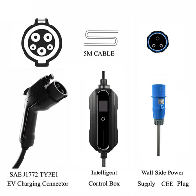 Black Electric Car Home Portable Wallbox 10A 16A 20A 24A 32A Ev Charger for Replace/Repair