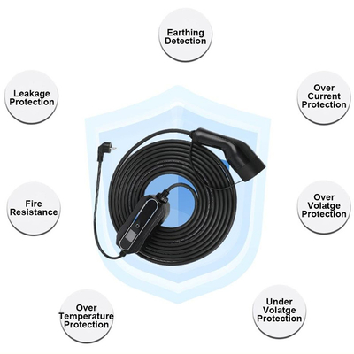 Portable Charging Station Mode 2 Sae J1772 16A Ev Charging Cable 5m TUV certificated cable