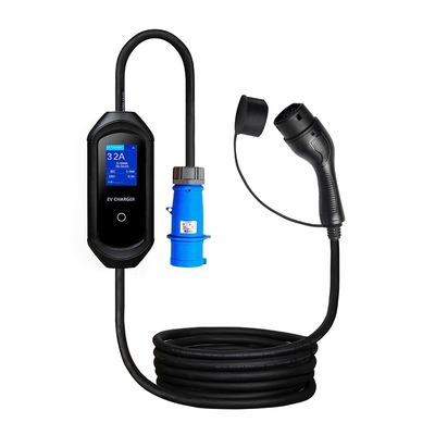 16A Portable EV Charger Type 1 Charging Station with Red LED Indicator and Cable