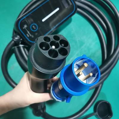 GBT Portable EV Charger Type1/Type2 Electric Vehicles with 16A/32A Adjustable Current
