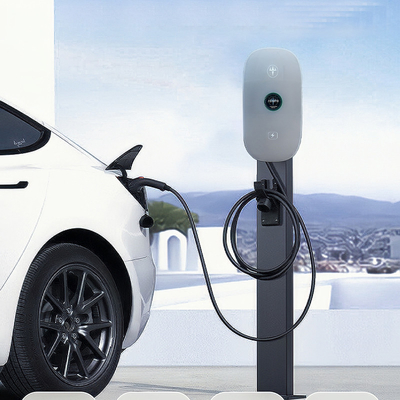 Floor Mounted AC EV Charging Station With One Type 2 Plug Optional For Electric Car