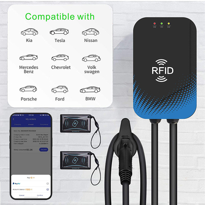 3.5 Inch LCD Display Electric Charger Station With App Support and Powered 7kW Output