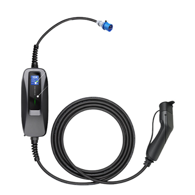 32A Type1/Type2 Portable EV Charging Box for Nissans LEAF Charging Cables Black