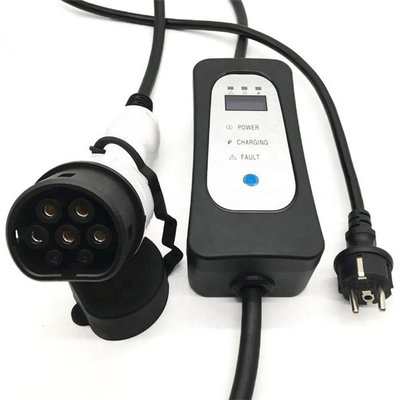 110V-240V AC Type 2 Electric Car Portable EV Charger with Current Adjustable Schuko Plug