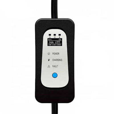 Portable Ev Charger For Electric Vehicle 16A Current Adjustable Iec 62196 Type2 Evse