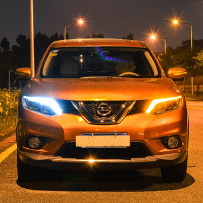 14-16 X-Trail Headlight Assembly with Modified LED Lens and Running Water Turn Signal
