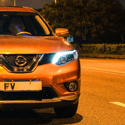 14-16 X-Trail Headlight Assembly with Modified LED Lens and Running Water Turn Signal