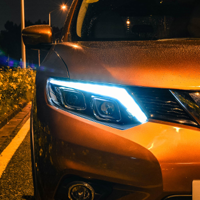 14-16 X-Trail Headlight Assembly with Modified LED Lens and Running Water Turn Signal