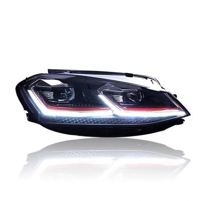 VW Golf 7 Mk7 2013-2020 Full LED Headlight Red Stripe Dynamic Complete Lamp Assembly