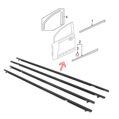 Durable Car Door Window Glass Seal Belt Weatherstrip Molding for Honda Civic 2006-2011