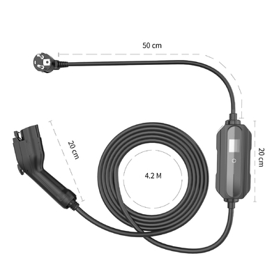 Portable 3.5KW 16A Sae J1772 Type1 Ev Charger For Electric Car With Customized Plug