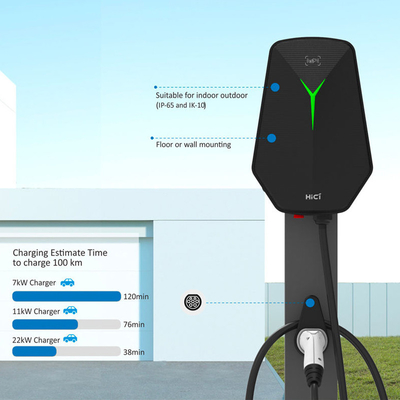 22kW Output Power AC Electric Car EV Fast Charging Station with Socket Connector